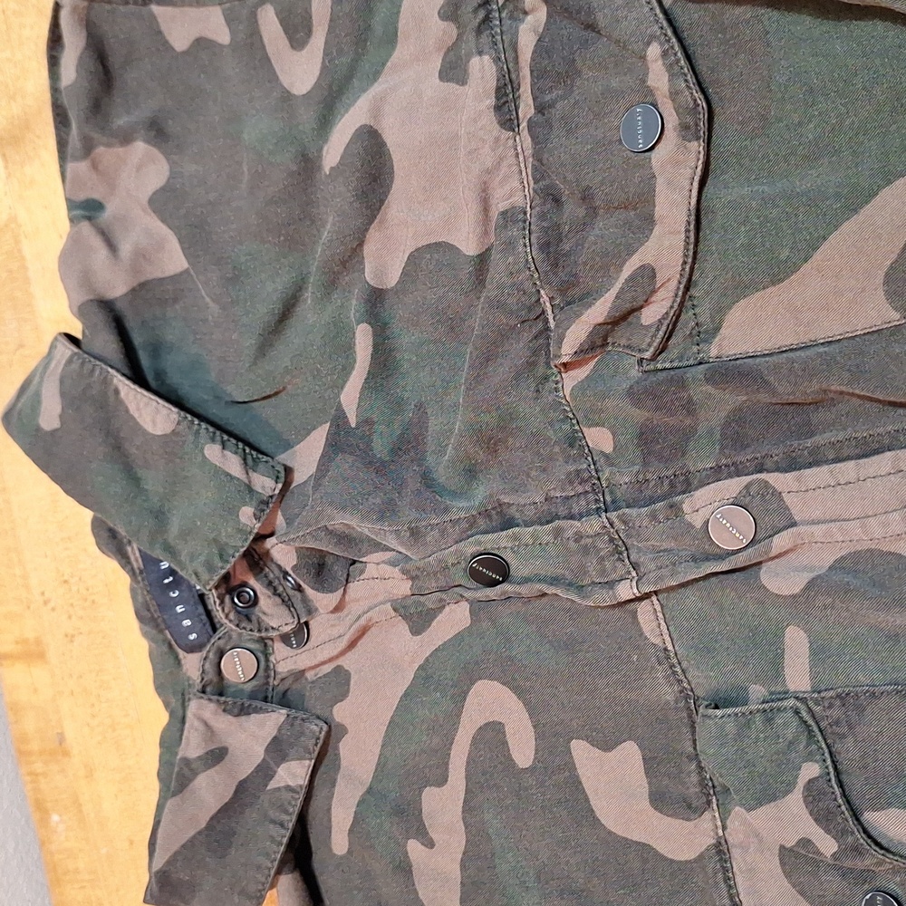 Anthropologie Sanctuary Camoflauge Longsleeve Military Style Shirt Large Green